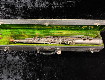 Vintage Original Silver Plate Holton Bb Sorpano Saxophone, Serial #24808